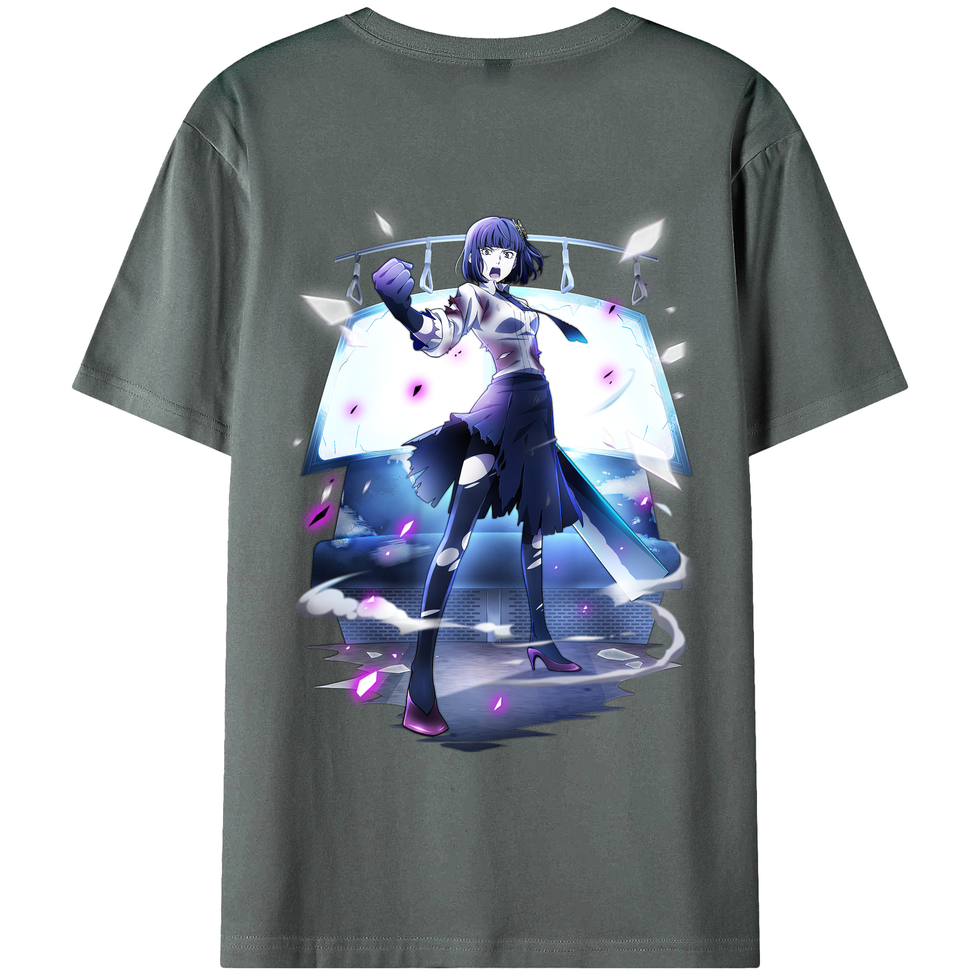 （画像用） 文豪ストレイドッグス Bungo Stray Dogs 綿100％ メンズ半袖Tシャツ（バックプリント） 通気性